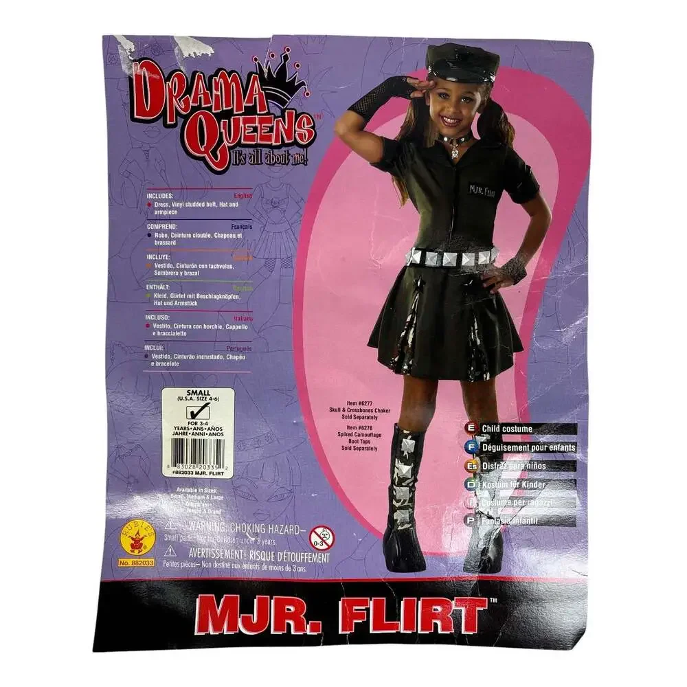 Mjr. Flirt Major Girl's Child Small 4-6 Halloween Costume Military Army Soldier